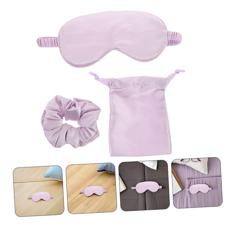 Baluue Faux Silk Sleep Mask Set Breathable Eye Cover with