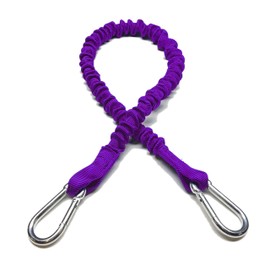 BOAT LINES & DOCK TIES - Boat Dock Tie Bungee Cords, 36" Hooked Ends, UV Protected Bungee Cords - Set of 2 - Made in USA (PURPLE)