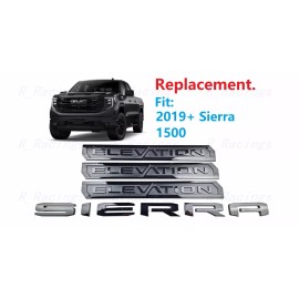 GMC 4PCS Gloss black Door Rear Elevation Sierra Emblems Badge 2019-2023 Sierra 1500
