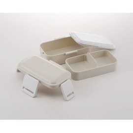 Skater PFLW4AG-A Antibacterial Fluffy Lunch Box, 2-Tier Lid, 20.3 fl oz (600 ml), Dull Gray, Made in Japan