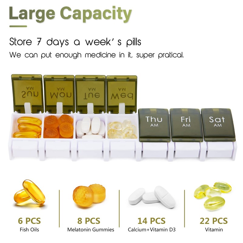 2 Week Pill Box, MOLN HYMY 7 Day Pill Organizer