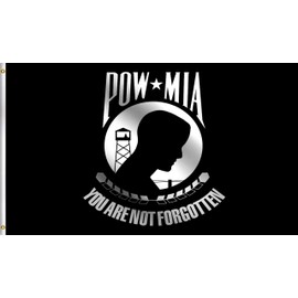 DMSE National League of Families POW/MIA Powmia Prisoner of War Flag 2X3 Ft Foot 100% Polyester 100D Flag UV Resistant (2' X 3' Ft Foot)