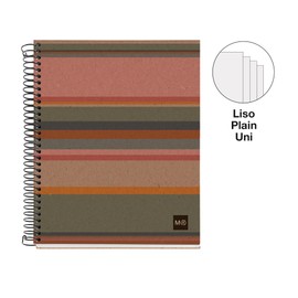 Miquelrius - A5 Recycled Notebook, 80 Sheets of 80gsm Ruled Inside Recycled Paper (Post-Consumer Recovery), 4 Coloured Strips, 2 Drills, Recycled Cover, Eco Strips