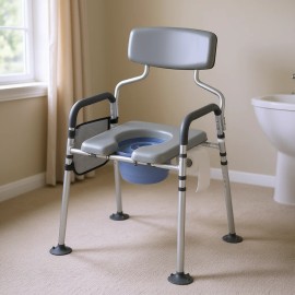 Commode Chair Adjustable Height Aluminum Alloy Raised Toilet Seat For Elderly Disabled IndividualsDefault: Default