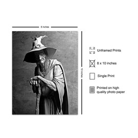 Creepy Scary Witch Decor - Goth Wall Art - Gothic Gifts - Pagan Decor - Witchcraft Supplies - Wicca Decor - Wiccan Decor - Black Magic Wall Art - Paganism Decorations - Vintage Photos