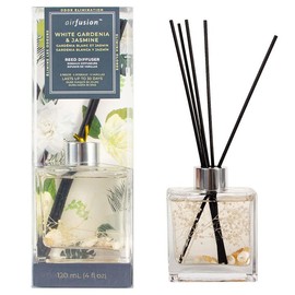 Air Fusion Reed Diffuser Set Water Scented Diffuser with Sticks Home Fragrance Reed Diffuser for Bathroom Office Decor 120m - Color: White Gardenia & Jasmine