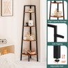 Yoobure 4-Tier Corner Bookshelf with Metal Frame - Ladder Display