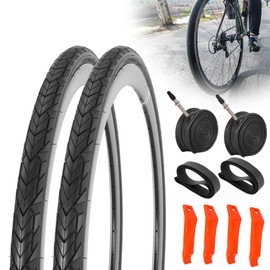 RUTU 2 Pack 700x35c Bike Tires Foldable - 700C Foldable Bicycle Tires with Tire Levers and Tire Liners - Fit for Cycle Road Mountain MTB Hybrid Touring Electric Bike Bicycle - Faster Speed