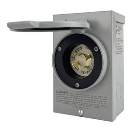Reliance Controls Corporation PB20 20-Amp NEMA 3R Power Inlet Box for Generators Up to 5,000 Running Watts,Gray
