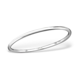 Simple Skinny Sterling Silver Band Ring 1mm (J)