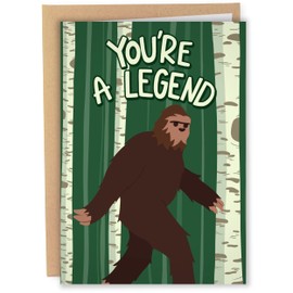 Sleazy Greetings Funny Happy Father's Day Card From Kids Daughter Son | Sasquatch Bigfoot Birthday Card For Dad | Dirty Adult Friend Bday Card with Envelope