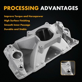 2031 Intake Manifold Aluminum Single Plane Compatible with Chevy SBC Small Block V8 Engine 350 400 1957-1995