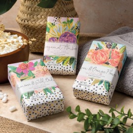 Ministry of Soap Painted Marks Wrapped Soap, Naturally Coloured, Triple-Milled Soap, Argan and Orange Flower 200g