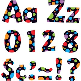 TREND ENTERPRISES, INC. Neon Dots 4"" Playful Combo Ready Letters", Assorted (T-79754)