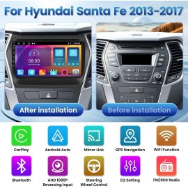 CARPLAY CAR RADIO GPS STEREO NAVI FM FOR HYUNDAI SANTA FE SPORT IX45 2013-2017
