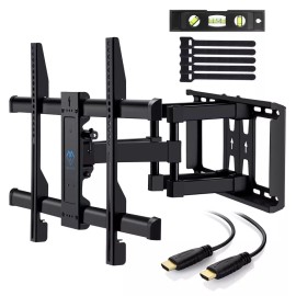 PERLESMITH TV Wall Mount Bracket Full Motion Dual Articulating Arm for most 37-70" Flat