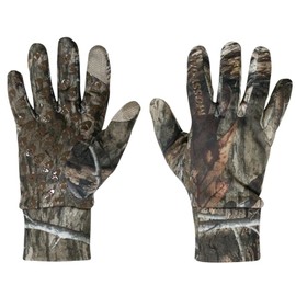 Mossy Oak Camo Hunting Gloves -Cold Weather Fleece Hunting Gloves for Men - Stretch Material with Textured Palm Grip