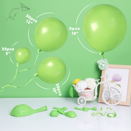 Henviro Lime Green Party Balloons - 100 Pcs 5/10/12/18 Inch Light Green Balloons Quality Latex Balloons for Birthday Parties