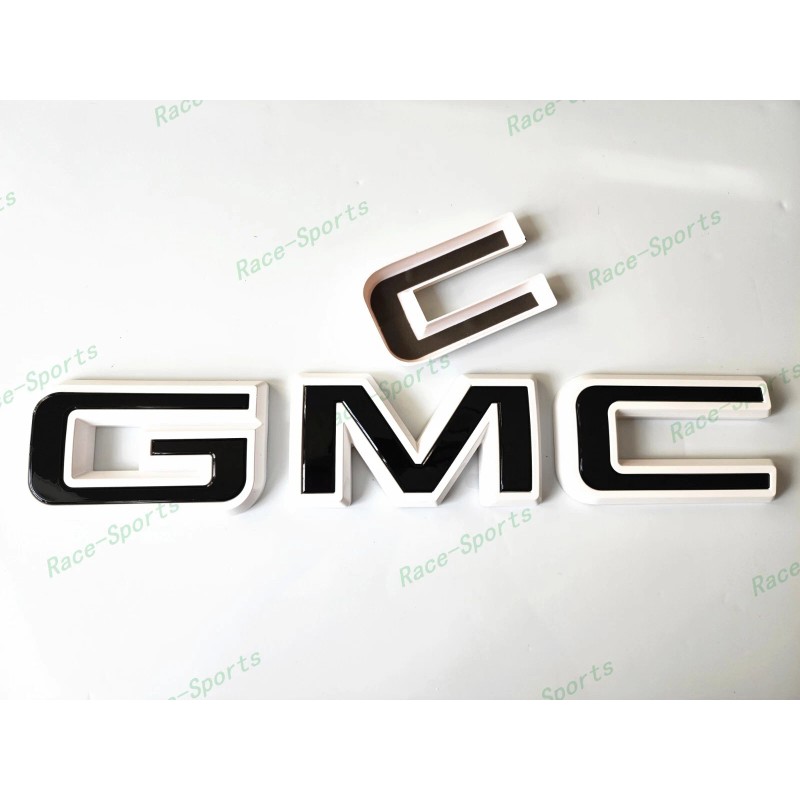Auto GMC OVERLAY Front Rear White Black GMC Emblem 2019+
