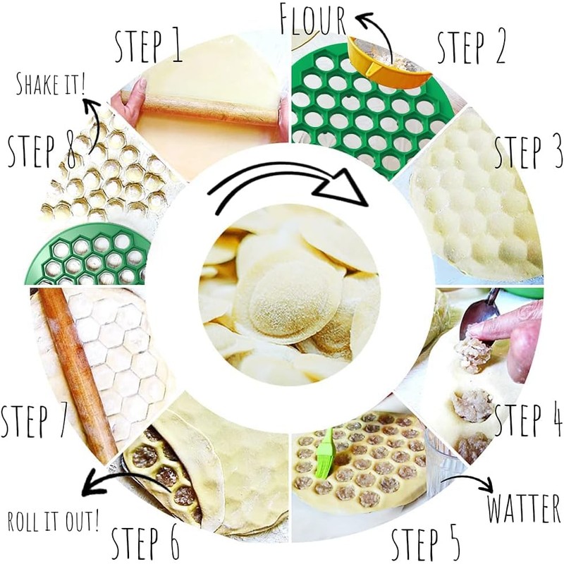 MHH Russian Dumpling Maker - Plastic Pelmeni Maker - Dumpling