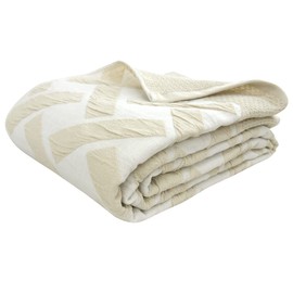 Rivere Gauze Blanket, Single, 100% Cotton, Double Layered Gauze Blanket, Summer Throw (latte beige)