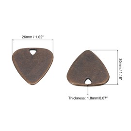 sourcing map Guitar Picks 1.8mm Thickness Metal Copper Tone for Guitar Musical Instrument Pack of 5