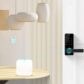 Wi-Fi Gateway Remotely Control Smart Fingerprint Door Lock with TT Lock App, Gateway Smart Hub Compatible with Alexa Voice Control,Electronic Lock Assemblies by Nyboer