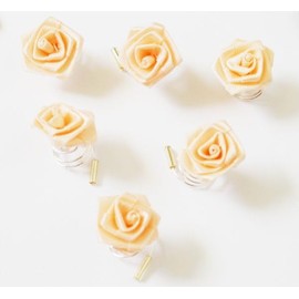 Hair Accessories - 6 Hair Spirals Curlies with Roses in the Colour Apricot - Bridal Jewellery