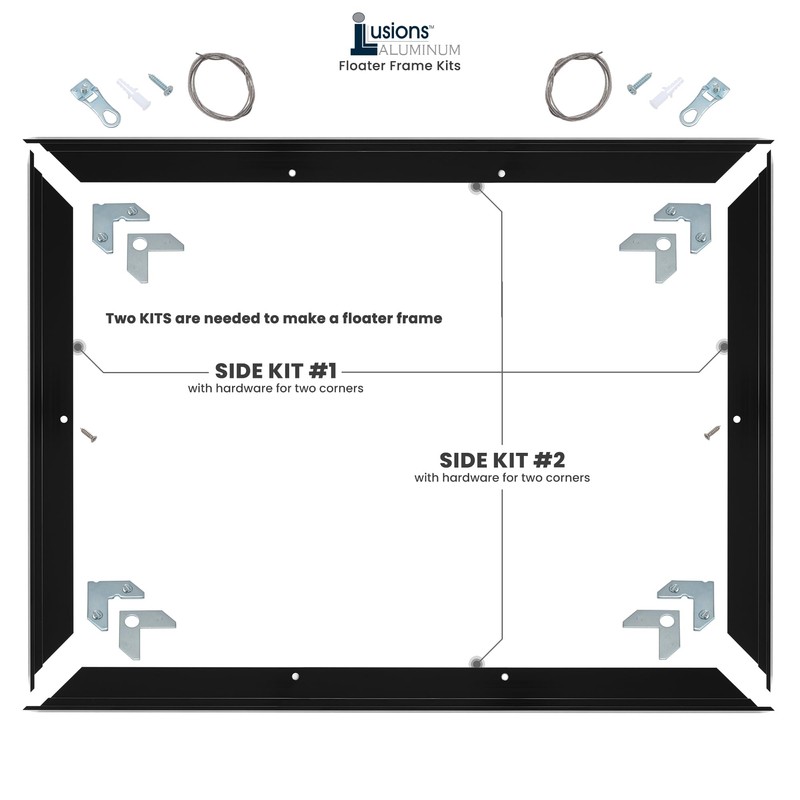 Creative Mark Illusions Metal Floating Frame Kit Pairs for Canvas