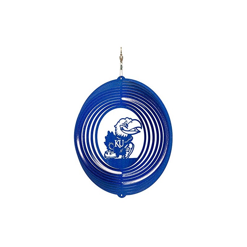 SWEN Products Kansas Jayhawks Circle Swirly Metal Wind Spinner