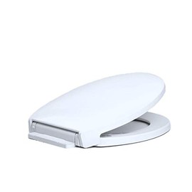 Centoco 1400SC-301 Round Plastic Toilet Seat with Slow Close, Luxury Model, Heavy Duty Residential, Crane White (Cotton/Bright)