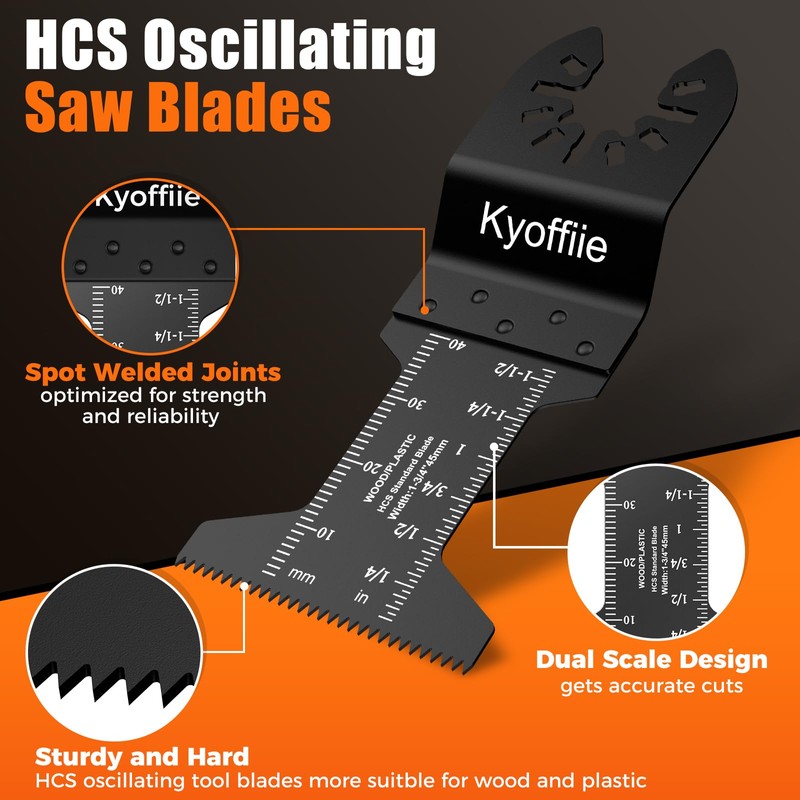Kyoffiie 100 Pcs Oscillating Tool Blades, Quick Release Multitool Blades