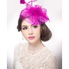 5 Pack Fuchsia Fascinators Hat for Women Tea Party Veil
