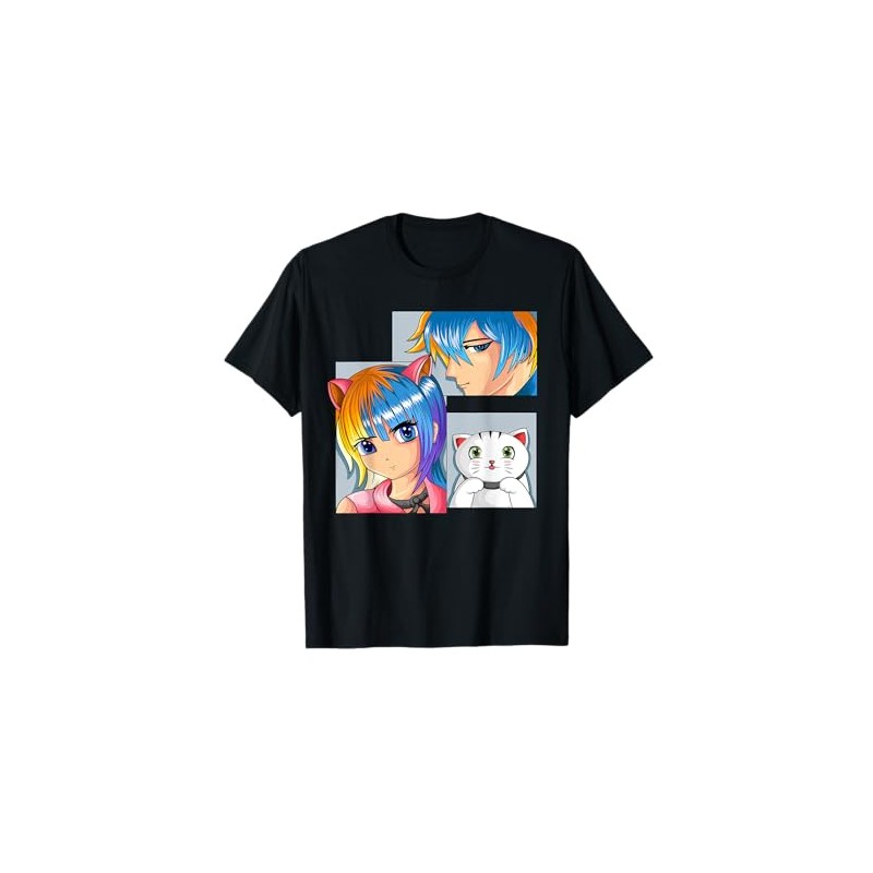 Anime Girls Cat Manga Merch Children Boys T-Shirt