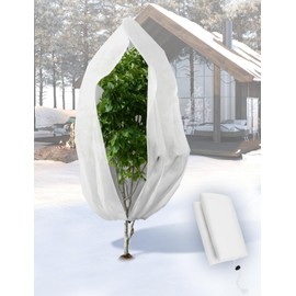 SZAGJ Plant Covers Freeze Protection - 62x90'' Reusable Premium Quality with Zipper Drawstring Design, Breathable, Ideal for Frost Protection, Suitable for Freeze Cold Frost Bird Insect Prevention