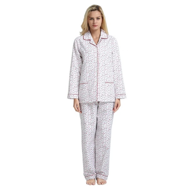 GLOBAL Comfy Pajamas for Women 2-Piece Warm and Cozy Flannel