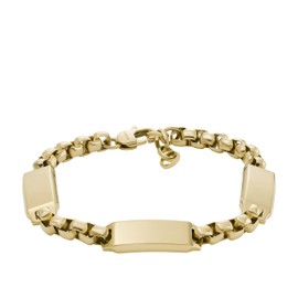 Fossil Men's Drew Gold-Tone Stainless Steel Chain Bracelet, Color: Gold (Model: JF04695710)