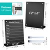 2PCS Black Acrylic Weekly Dry Erase Board with Stand for