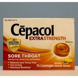 Cepacol SM Cepacol Lozenges Extra Honey Lemon - 16ct EXP 02/2026