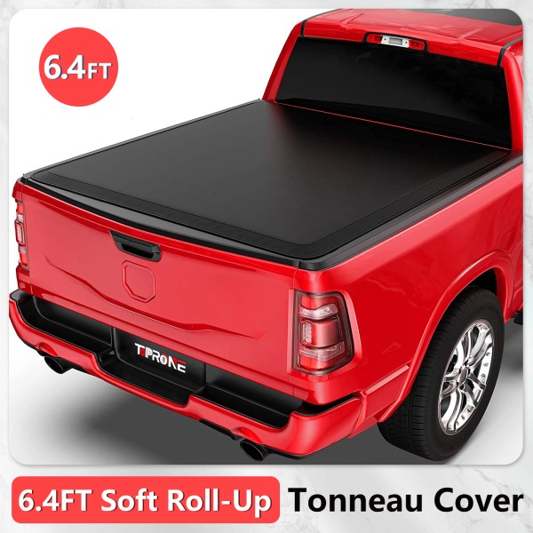 TOPRONE Soft Roll-Up Tonneau Cover for 2019-25 Ram 1500 New