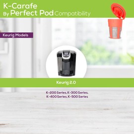 Perfect Pod 1-Stream Reusable K Carafe Pod, Compatible with Keurig 2.0 K-Carafe K200 K300 K400 K500 Series Coffee Makers