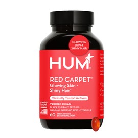 HUM HUM Red Carpet - Skin & Hair Supplement - Black Currant Seed Oil for Glowing Skin & Strong Thicker Hair with Vitamin E & Omegas 3/6 - Hair Growth Vitamins for Women (60-Count)