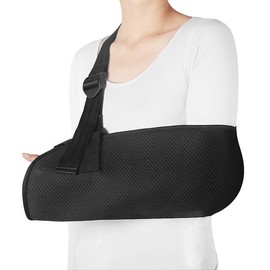 Adjustable Arm Sling Shoulder Immobilizer, 1Pc Arm Sling Shoulder Retainer Arm Elbow Wrist, Mesh arm sling with Padded shoulder Strap, L size