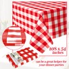 Bouiexye 4 Pack Disposable Table Cloth Red Gingham Plastic Tablecloth