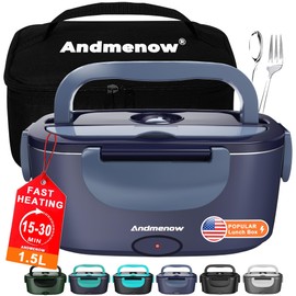 Electric Lunch Box-Portable Food Warmer Heater for Adults,1.5L Portable Lunch Warmer for Travel,On-the-Go,Office Use | Stylish,Spill & Dishwasher-Safe,Warming Soup & Meal,Men & Women's Gifts,Dark Blue