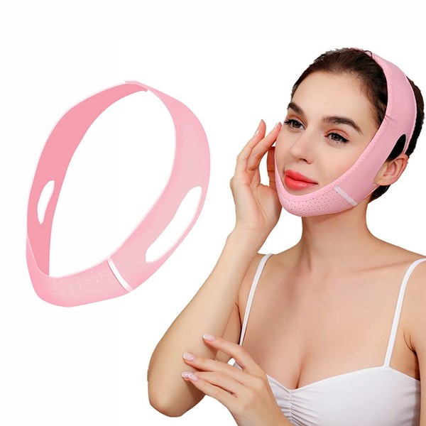 Angzhili 1 Pack V Line Face Lifting Belt,Nature Reusable Double