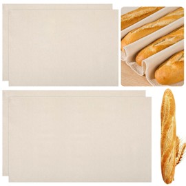 Bootoow Linen Cloth, Pack of 4 Baker's Linen Cloths, Baker's Linens, Doughcloth, Bread Baking Accessories, Baker's Linen Cloth Bread Baking Dough Cloth (2 Pieces 48 x 36 cm, 2 Pieces 75 x 45 cm)