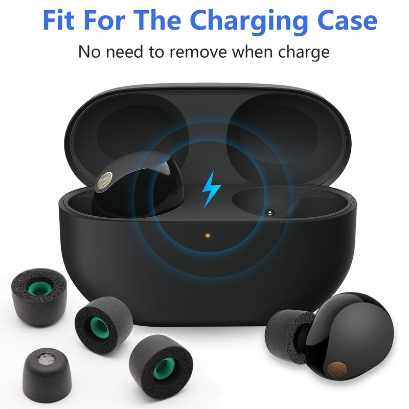Memory Foam Eartips Ear Buds for Sony WF-1000XM5, Ear Tips