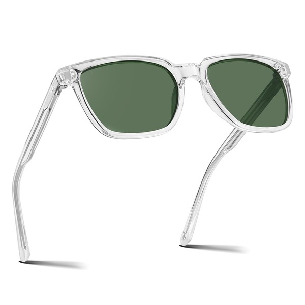 CARFIA Retro Acetate Polarized Sunglasses for Men UV400 Protection Driving