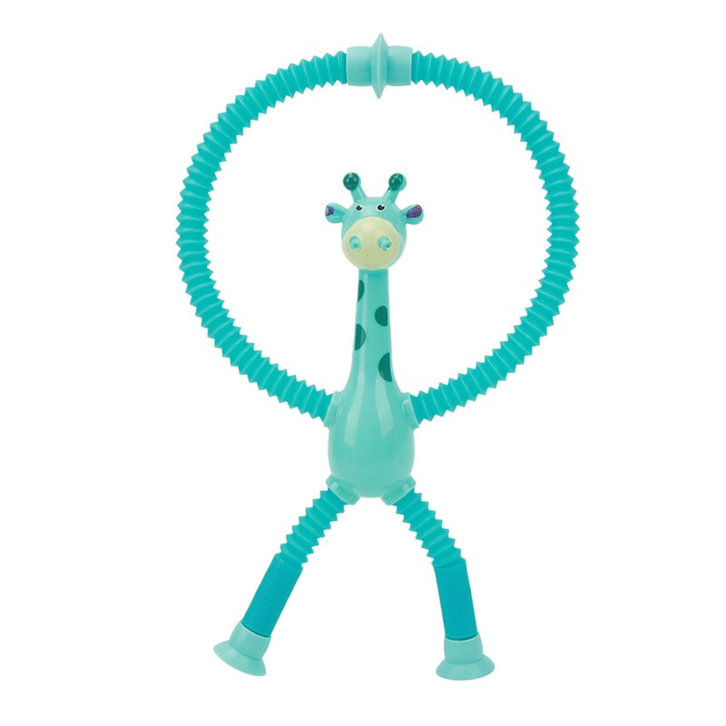 4Pcs Giraffe Tube Toy Telescopic Suction Cup Tube Giraffe Toy